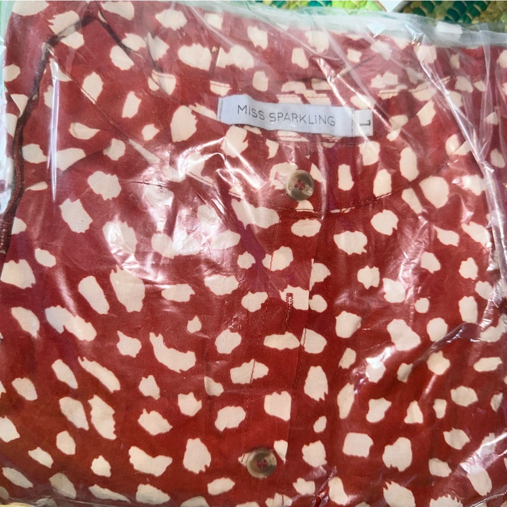 ♥️🎈NWT RED WHITE POLKADOT DRESS - Picture 13 of 15